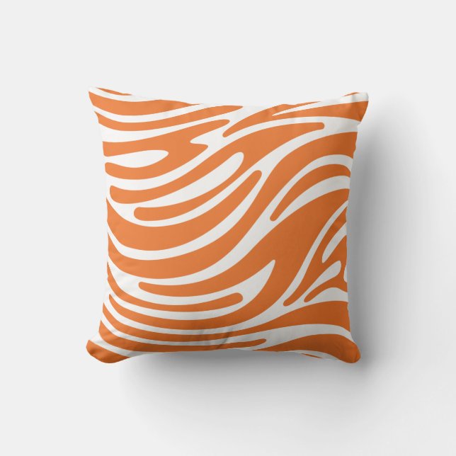 Dekorativ kudde - modern zebra ränder (orangen) (Framsida)