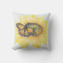 Dekorativ kudde- Monarch och solros