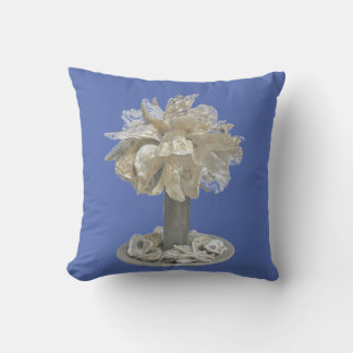 Dekorativ kudde Oyster Snäcka Palmetto Träd blue b