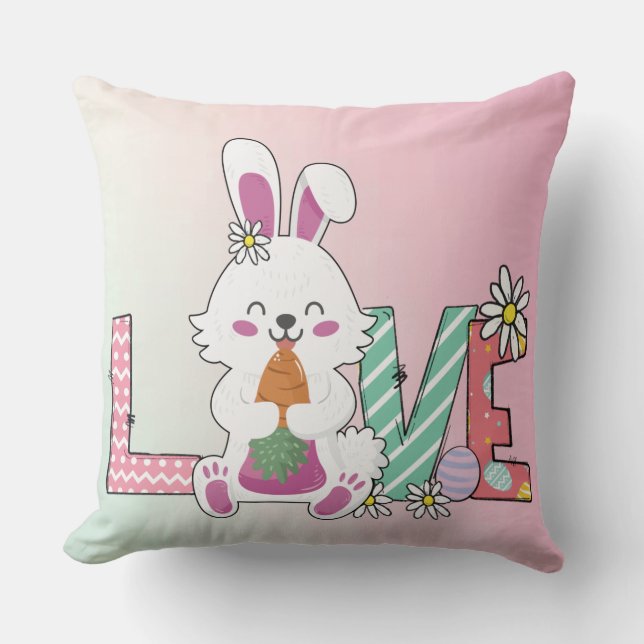 Dekorativ kudde på den konstiny Bunny Glad påsk-da (Framsida)