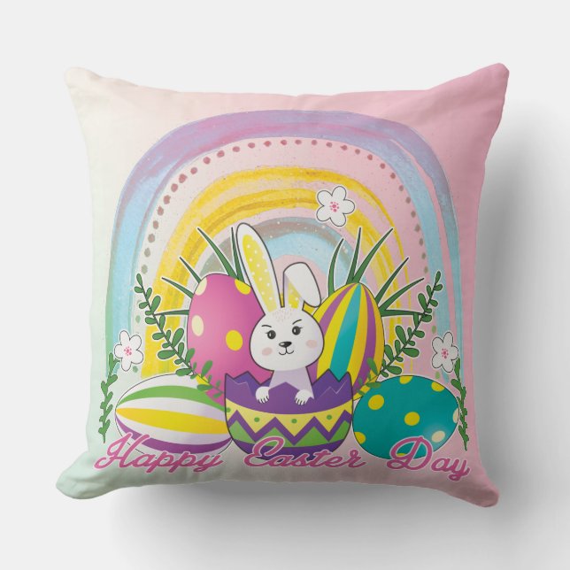Dekorativ kudde på den konstiny Bunny Glad påsk-da (Framsida)