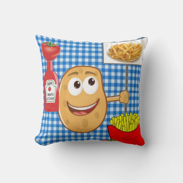 Dekorativ kudde Potato, Fransk Fries, Ketchup Play (Framsida)