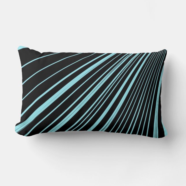 Dekorativ kudde Rand Aqua Blue Black (Framsida)