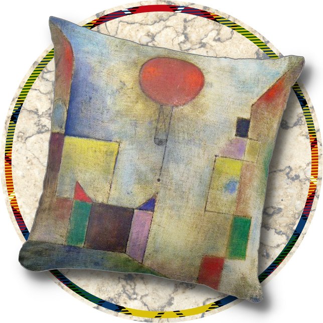DEKORATIV KUDDE - Red Balloon (1922) - Paul Klee (Skapare uppladdad)
