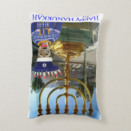 dekorativ kudde-rektangel. Lycklig Hanukkah. lejon Prydnadskudde