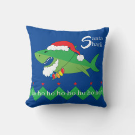 Dekorativ kudde Santa Shark jul