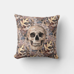 Dekorativ kudde - Skull, Löv, Catacombs.