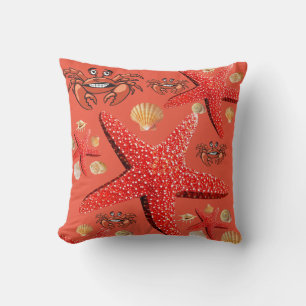 Dekorativ kudde Starfish Crab Orange