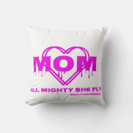 Dekorativ kudde w/MAMMA + Hjärtat Hon flyger