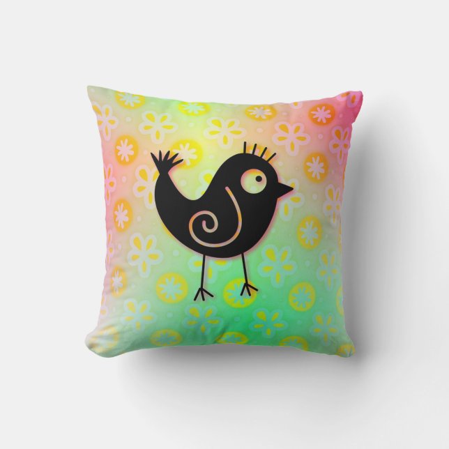 Dekorativ kudde/Whimsical Bird Kudde (Framsida)