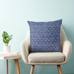 Dekorativ kudde William Morris Art Vibrant Blue