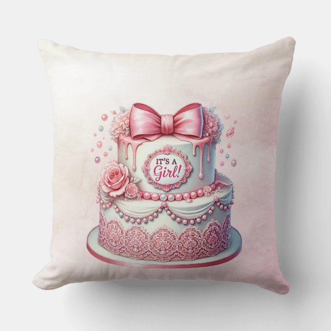 Dekorativ kummel Rosa Bow Dekorativ kudde (Framsida)