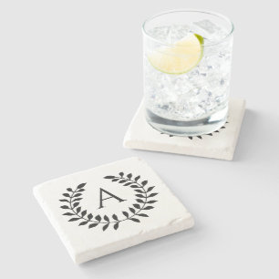 Dekorativ lagerkrans med anpassad monogram stenunderlägg