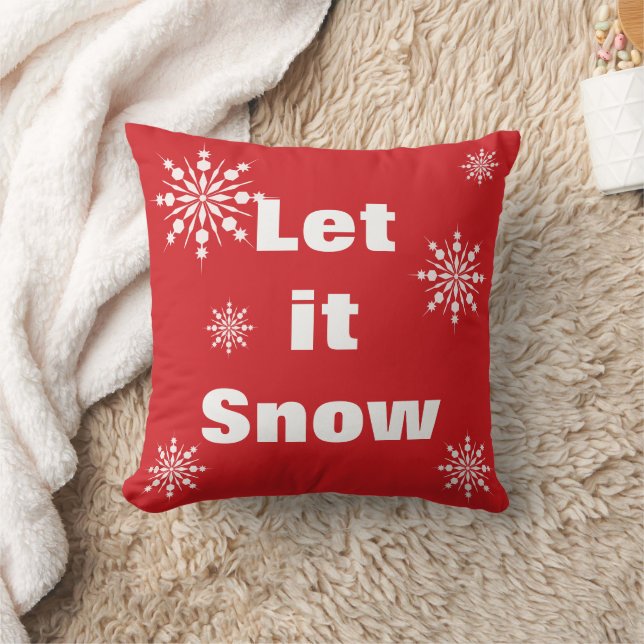 Dekorativ Låt det snöa Crystal Snowflake-jul Kudde (Filt)
