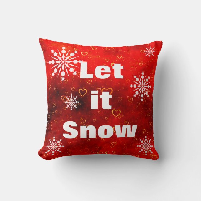 Dekorativ Låt det snöa Crystal Snowflake-jul Kudde (Framsida)