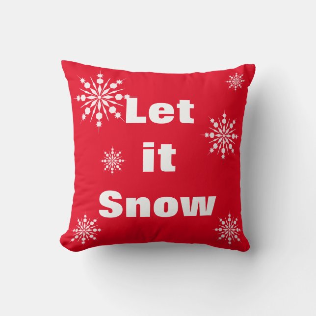Dekorativ Låt det snöa Crystal Snowflake-jul Kudde (Framsida)