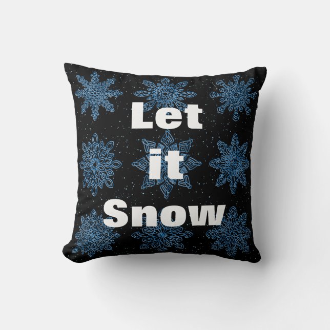 Dekorativ Låt det snöa Crystal Snowflake-jul Kudde (Framsida)