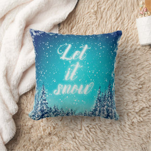 Dekorativ Låt det snöa julen Crystal Glitter Kudde