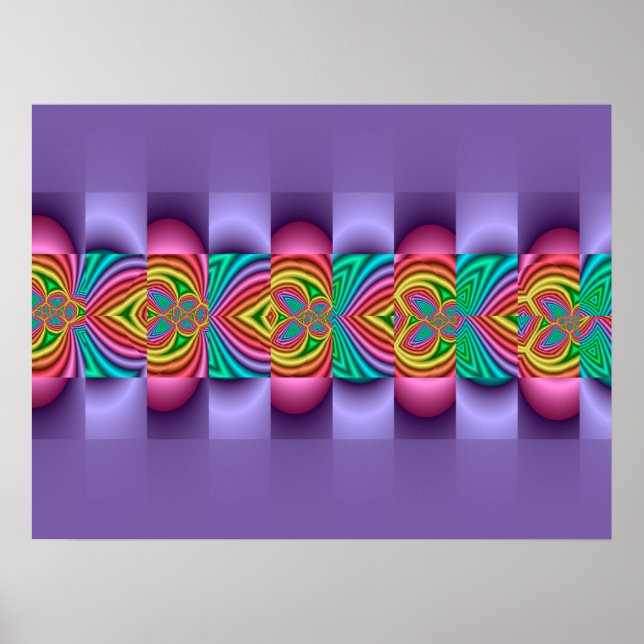 Dekorativ Lila Fractal Poster (Framsidan)