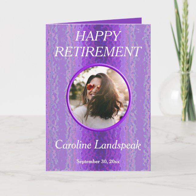 Dekorativ Lila Metall 1 fotocollage Pension Kort (Framsida)