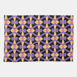 Dekorativ Lila och Gult Kökshandduk
