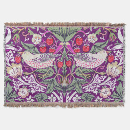Dekorativ Lila William Morris Strawberry Thief  Filt