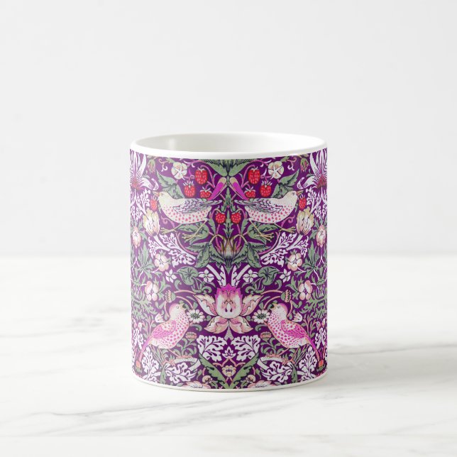 Dekorativ Lila William Morris Strawberry Thief  Kaffemugg (Center)