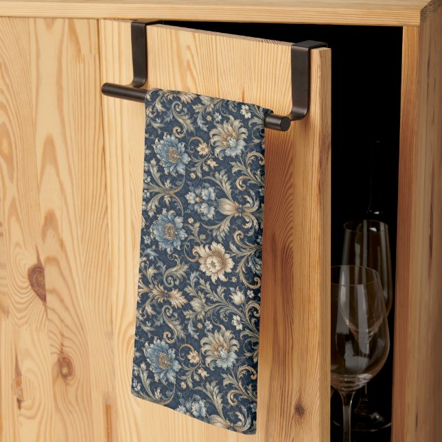 Dekorativ Lyx Blommig Ornamentik Kökshandduk (Thirds Fold)