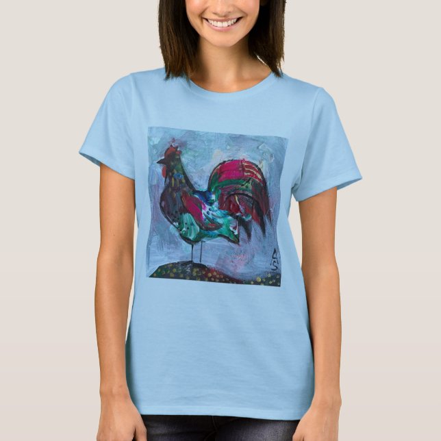Dekorativ målning akrylfågelsten underlägg sekv t shirt (Framsida)
