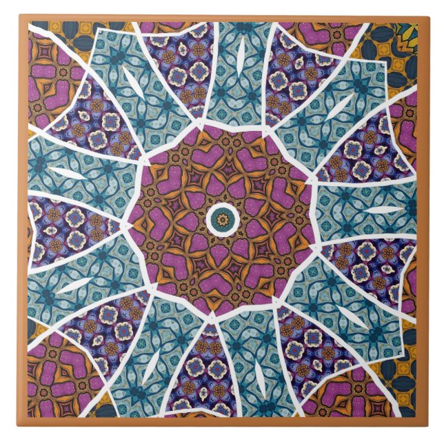 Dekorativ Mandala Keramisk Kakel (Framsidan)