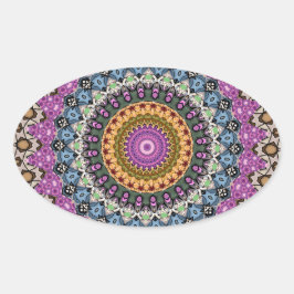 Dekorativ Mandala Ovalt Klistermärke