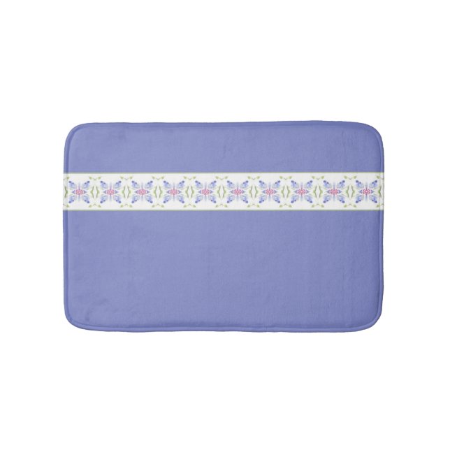 Dekorativ Mauve Grönt White and Rosa Accented Badrumsmatta (Framsidan)