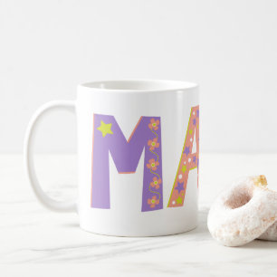 Dekorativ Maya-blommor och stjärnmugg Kaffemugg