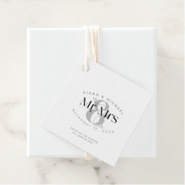 Dekorativ Modern Bröllop, Mr. & Mrs. ID887 Gåvor Etiketter