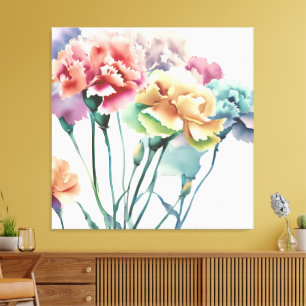 Dekorativ Modern Snyggt Carnation Canvastryck