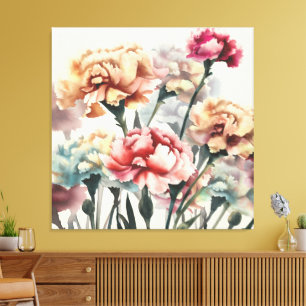 Dekorativ Modern Snyggt Carnation Canvastryck