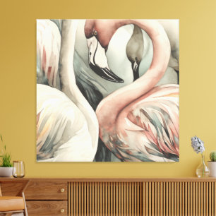 Dekorativ Modern Snyggt Flamingo Canvastryck