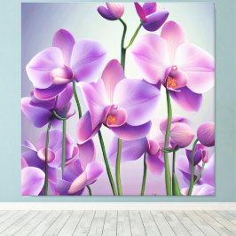 Dekorativ Modern Snyggt Lila Orchids Canvastryck