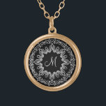 Dekorativ monogramdesign för personlig guldpläterat halsband<br><div class="desc">Dekorativ monogramdesign för personlig</div>