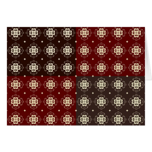 Dekorativ Mönster Hälsningskort (Framsidan Horizontal)