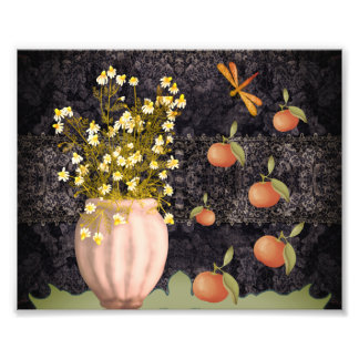 Dekorativ Moody Blommigt Fototryck