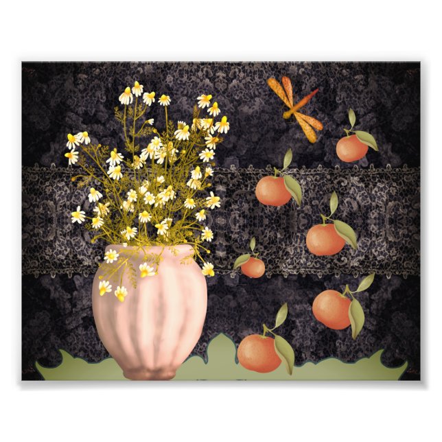 Dekorativ Moody Blommigt Fototryck (Framsidan)