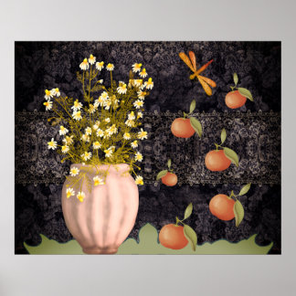 Dekorativ Moody Blommigt Poster