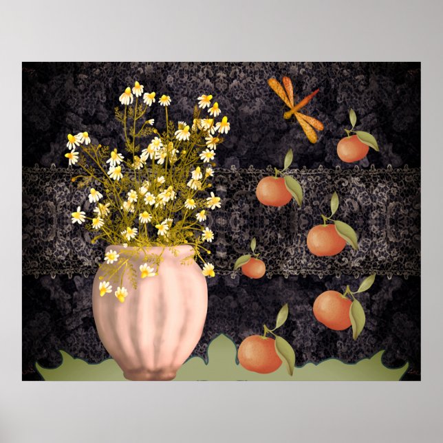 Dekorativ Moody Blommigt Poster (Framsidan)