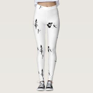 dekorativ, Mörk Grått, kol Leggings