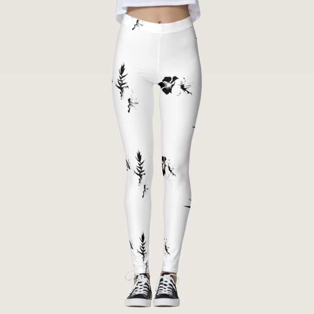 dekorativ, Mörk Grått, kol Leggings (Framsida)