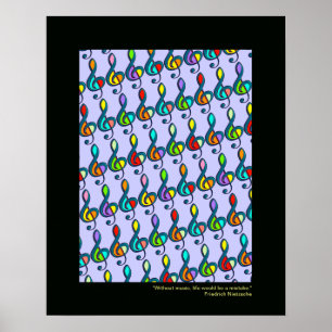 dekorativ musikutskrift poster
