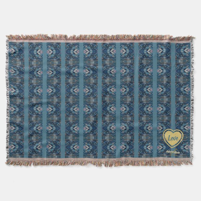 Dekorativ nedkastning av Adiela Akoo (blå Rand) - Filt (Framsidan)