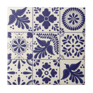 Dekorativ nile Blue Mexican Traditional Talavera Kakelplatta