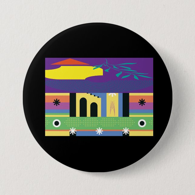 Dekorativ och djärv maximalistisk design för artis knapp (Framsida)